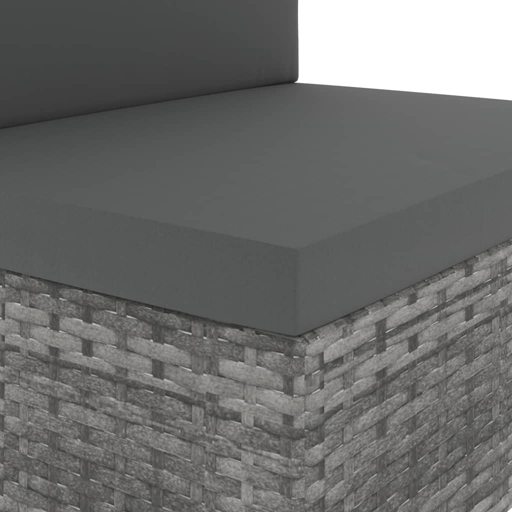 8-tlg. Garten-Lounge-Set Poly Rattan Grau