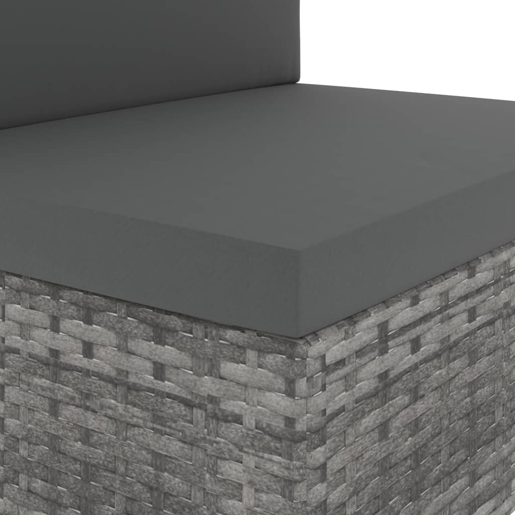 8-tlg. Garten-Lounge-Set Poly Rattan Grau