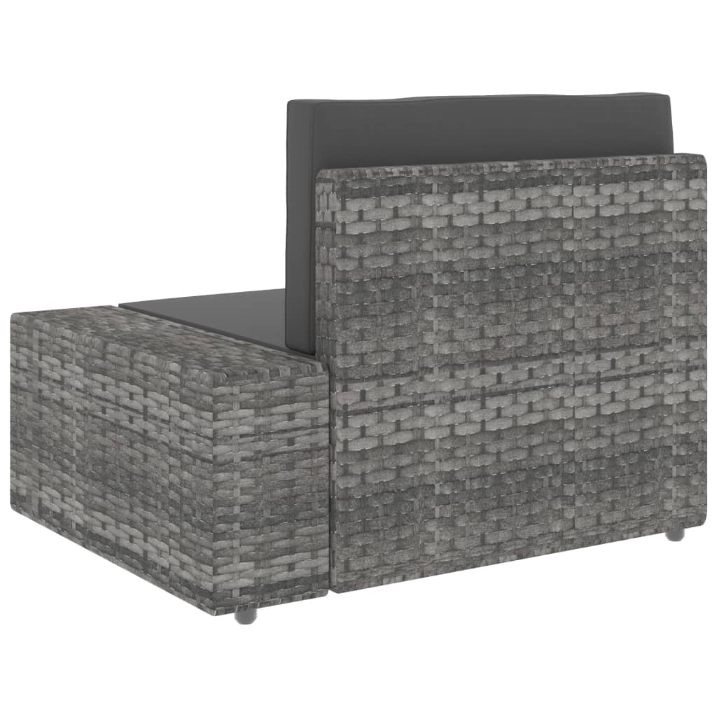 10-tlg. Garten-Lounge-Set Poly Rattan Grau