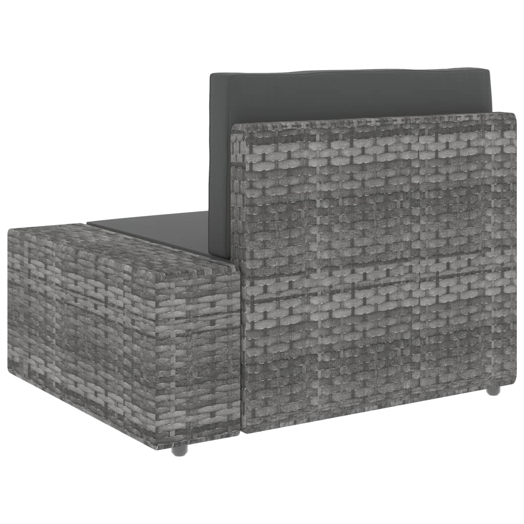 10-tlg. Garten-Lounge-Set Poly Rattan Grau