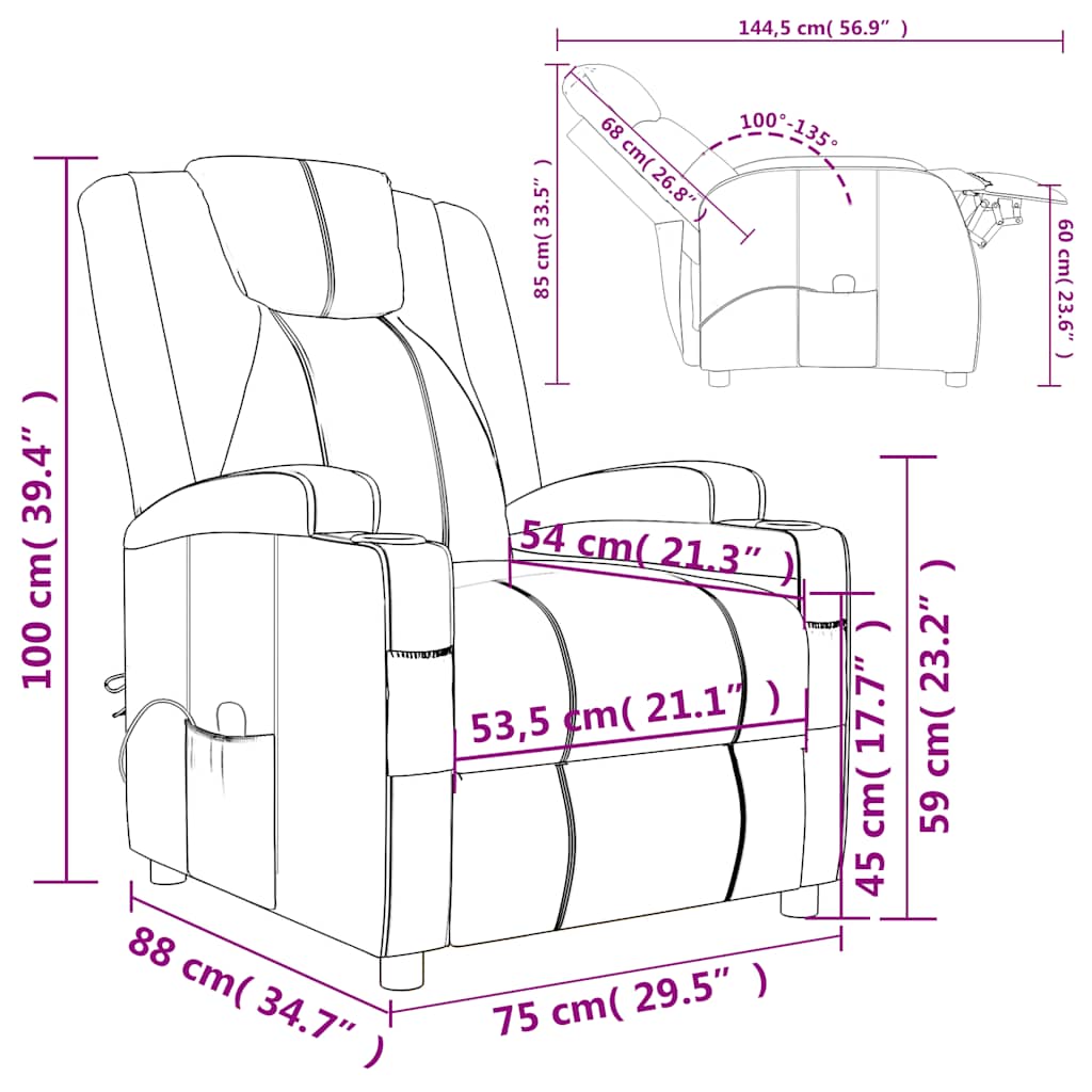 Massagesessel Anthrazit Kunstleder