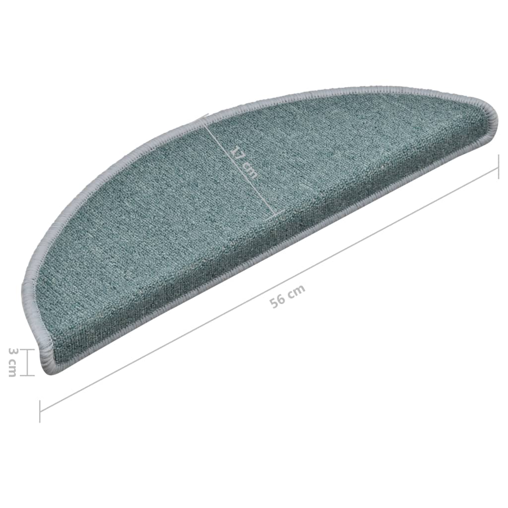 Stufenmatten 15 Stk. 56x17x3 cm Seeblau Halbrund