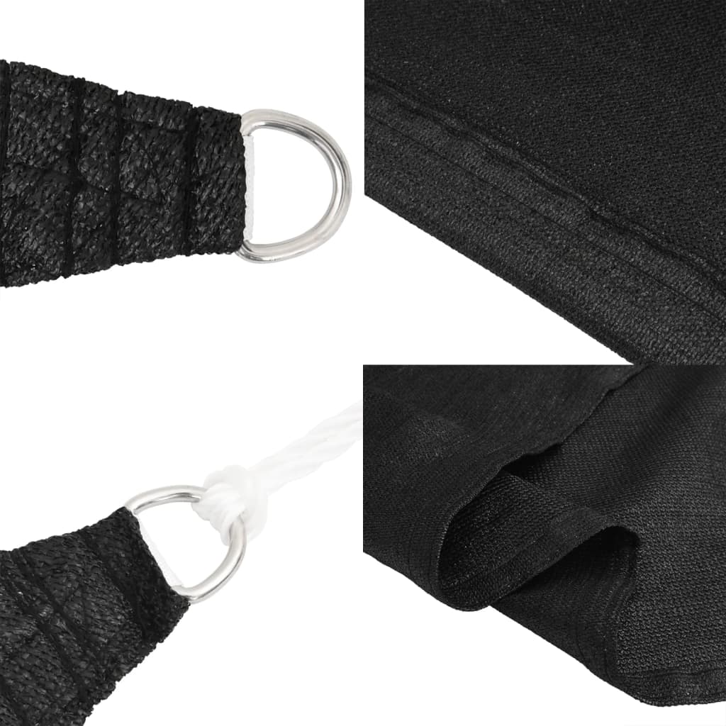 Sonnensegel 160 g/m² Schwarz 3x3 m HDPE