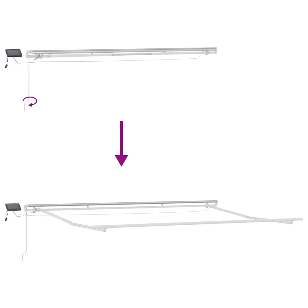 Markise mit Weiß 4,5 × 3 m Metall