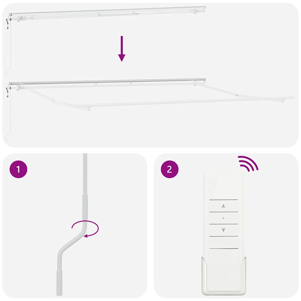 Markise Weiß 4,5 × 3 m Metall