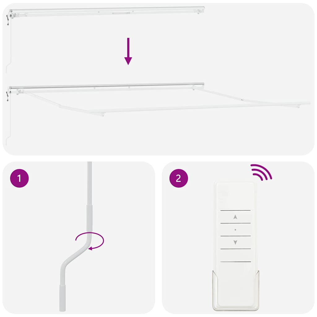Markise Weiß 4 × 3,5 m Metall