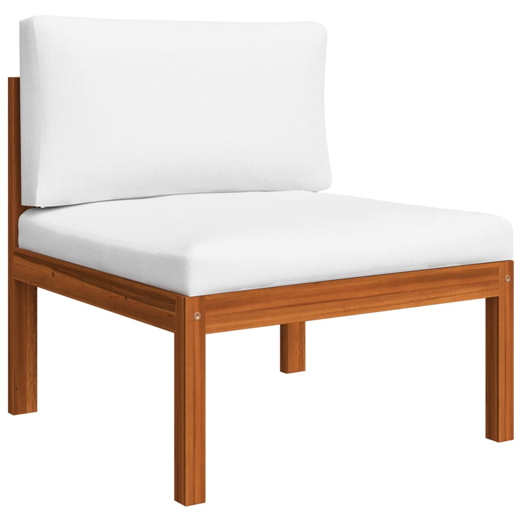 8-teiliges Garten-Lounge-Set mit Kissen Creme 63 x 63 cm