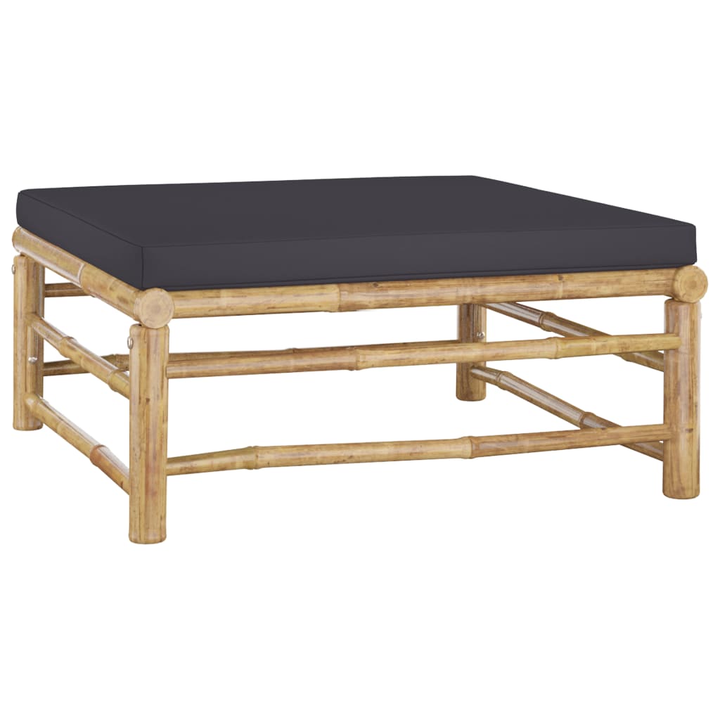 5-tlg. Garten-Lounge-Set mit Dunkelgrauen Kissen Bambus