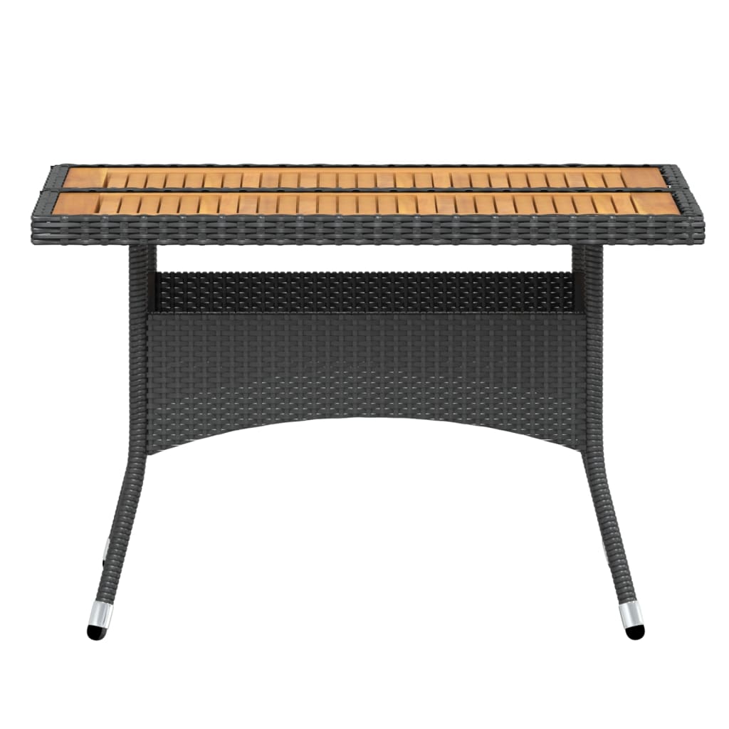 5-tlg. Garten-Essgruppe Poly Rattan & Massivholz Akazie Schwarz