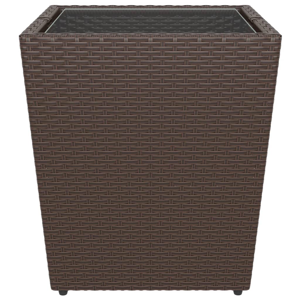 5-tlg. Bistro-Set Poly Rattan und Hartglas Braun