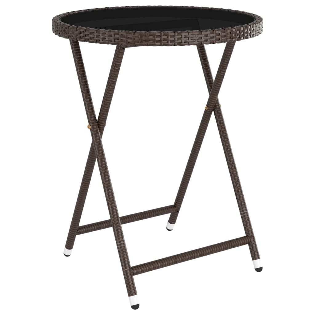 5-tlg. Bistro-Set Poly Rattan und Hartglas Braun