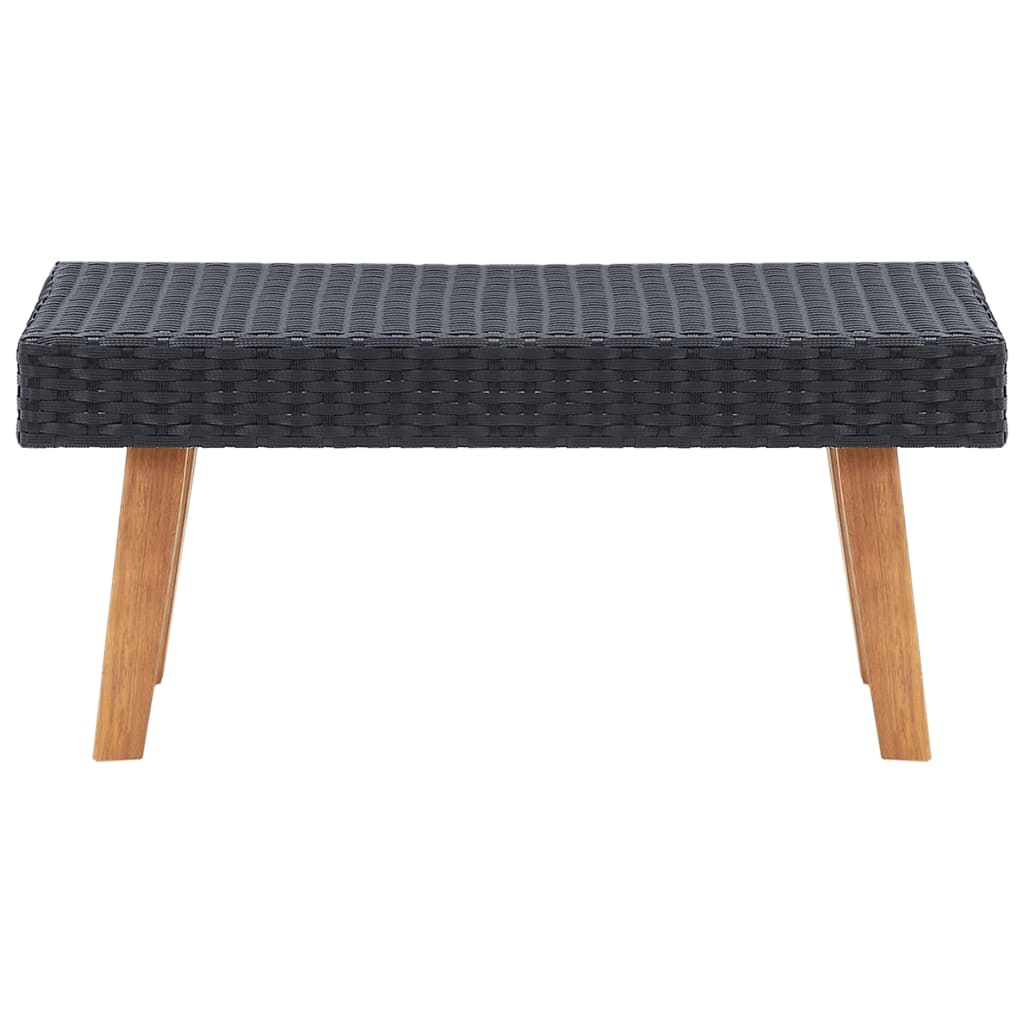 4-tlg. Garten-Lounge-Set mit Auflagen Poly Rattan Schwarz