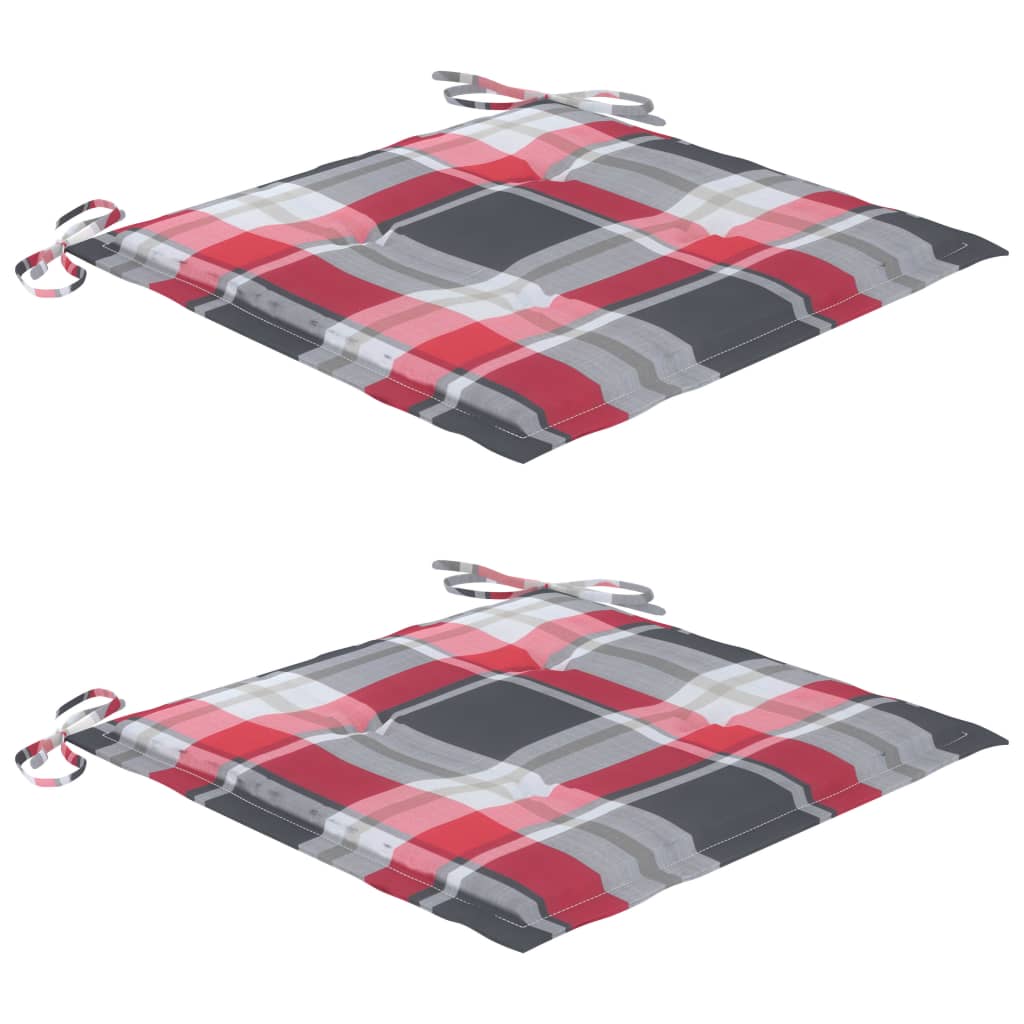 Gartenstühle mit Kissen 2 Stk. Massivholz Teak und Stahl