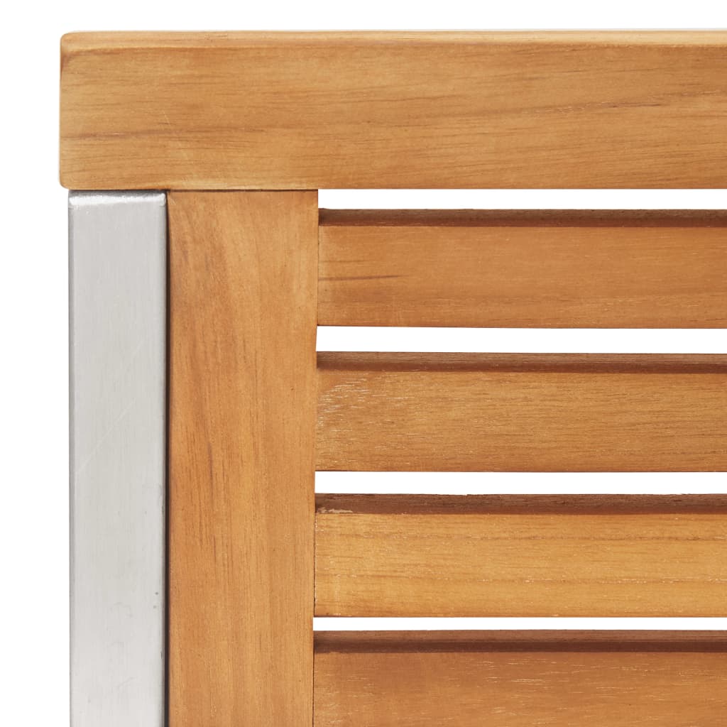 Gartenstühle mit Kissen 2 Stk. Massivholz Teak und Stahl