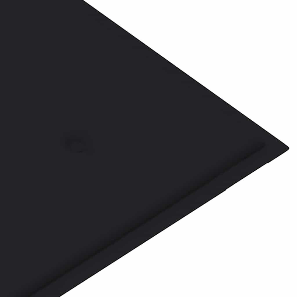 Batavia-Gartenbank mit Schwarzem Kissen 120 cm Teak Massivholz