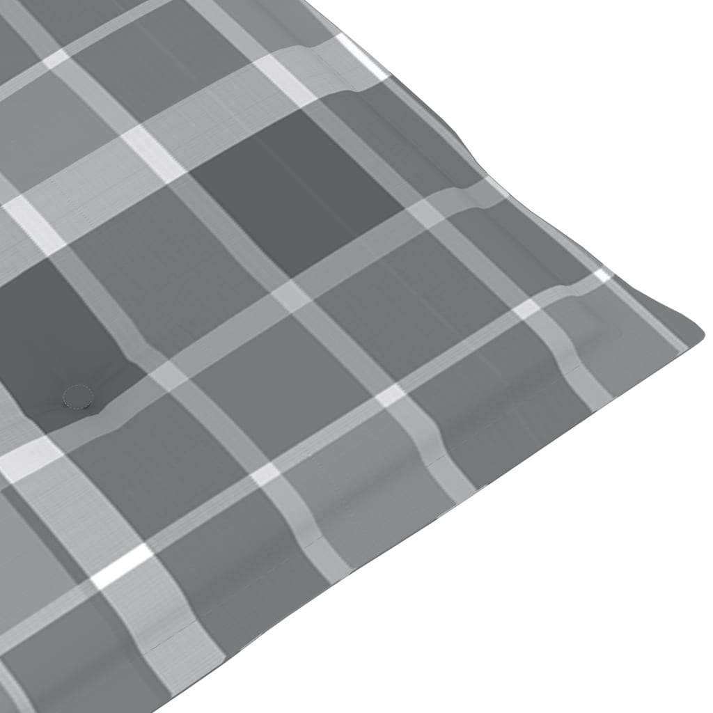 Gartenstühle 2 Stk. Graue Karomuster Kissen Massivholz Teak