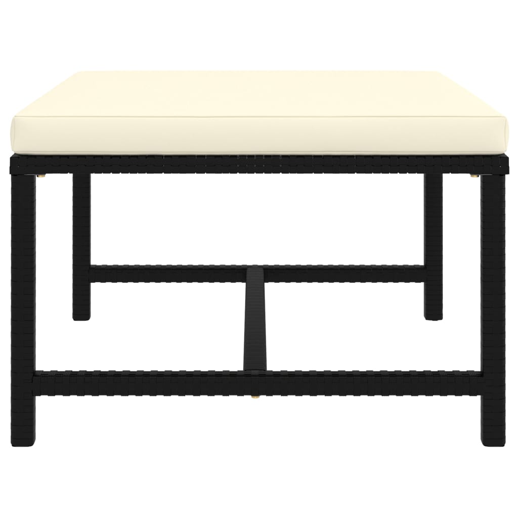 9-tlg. Garten-Lounge-Set mit Kissen Poly Rattan Schwarz