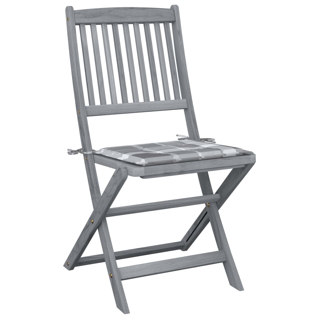 Klappbare Gartenstühle 6 Stk. mit Kissen Massivholz Akazie