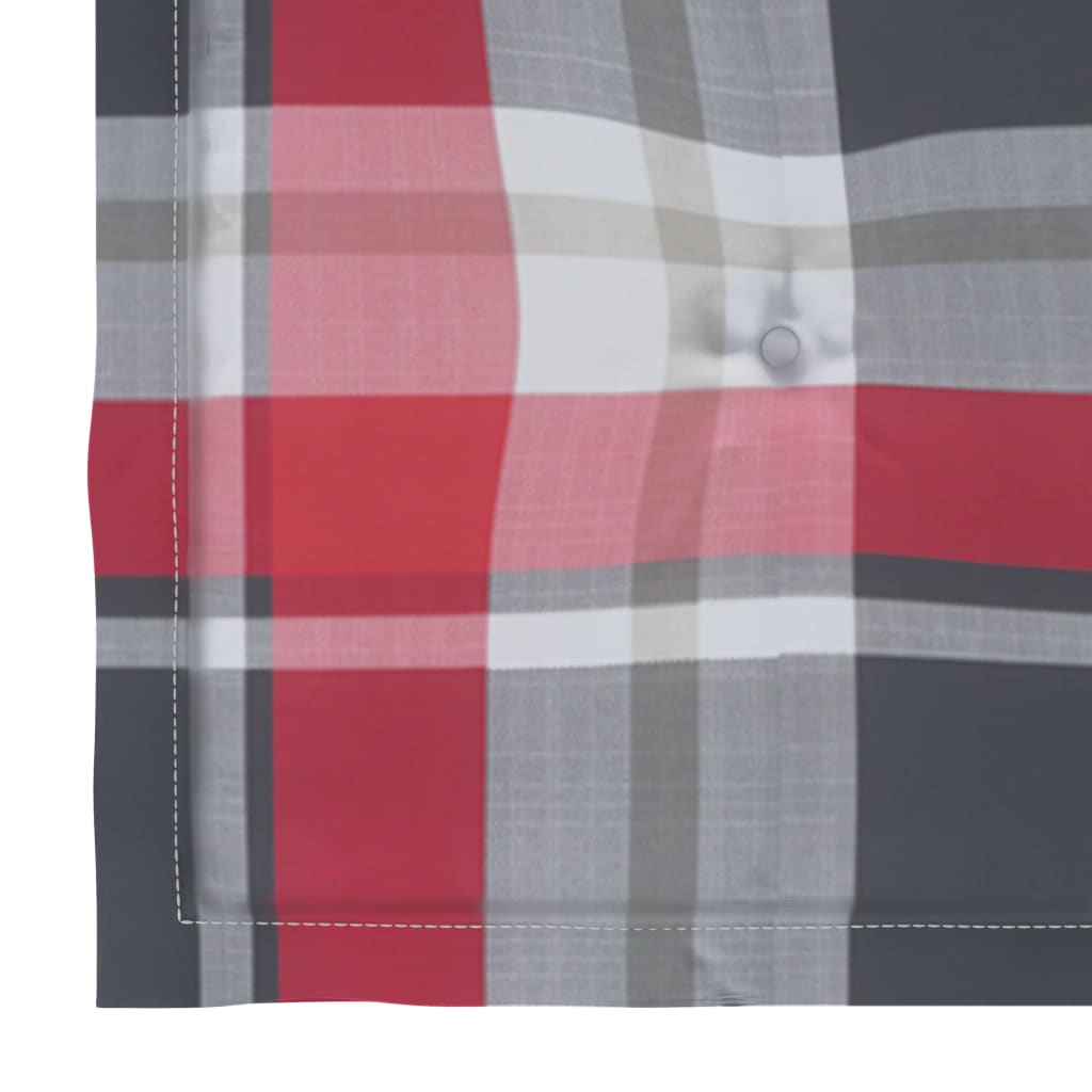 Gartenstühle Rote Karomuster-Kissen 4 Stk. Massivholz Teak