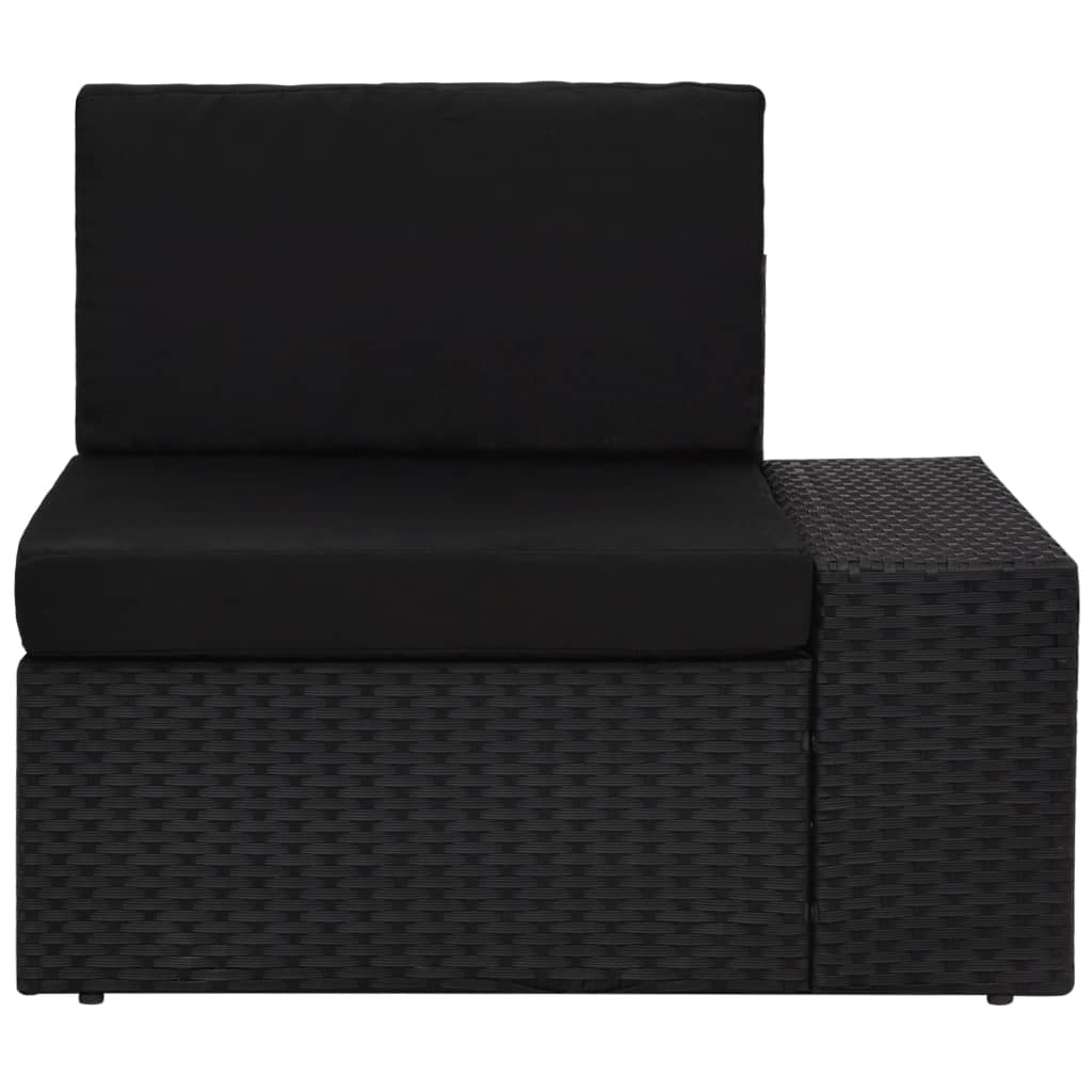 8-tlg. Garten-Lounge-Set mit Kissen Schwarz Poly Rattan