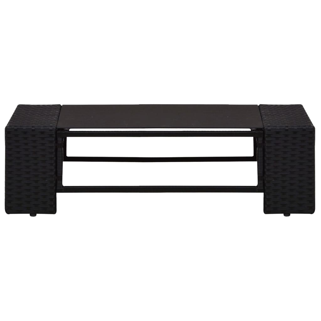 8-tlg. Garten-Lounge-Set mit Kissen Schwarz Poly Rattan