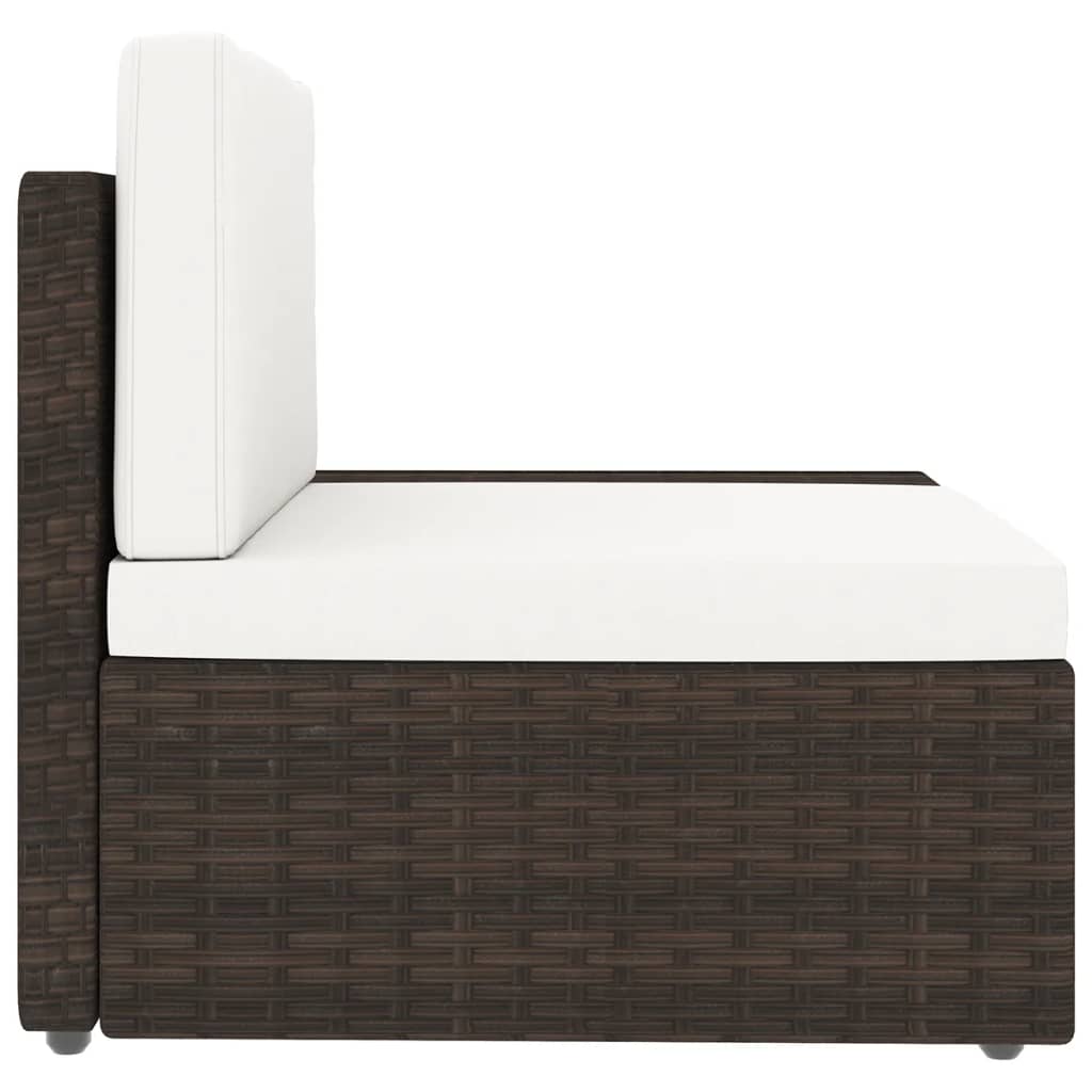 11-tlg. Garten-Lounge-Set mit Kissen Braun Poly Rattan