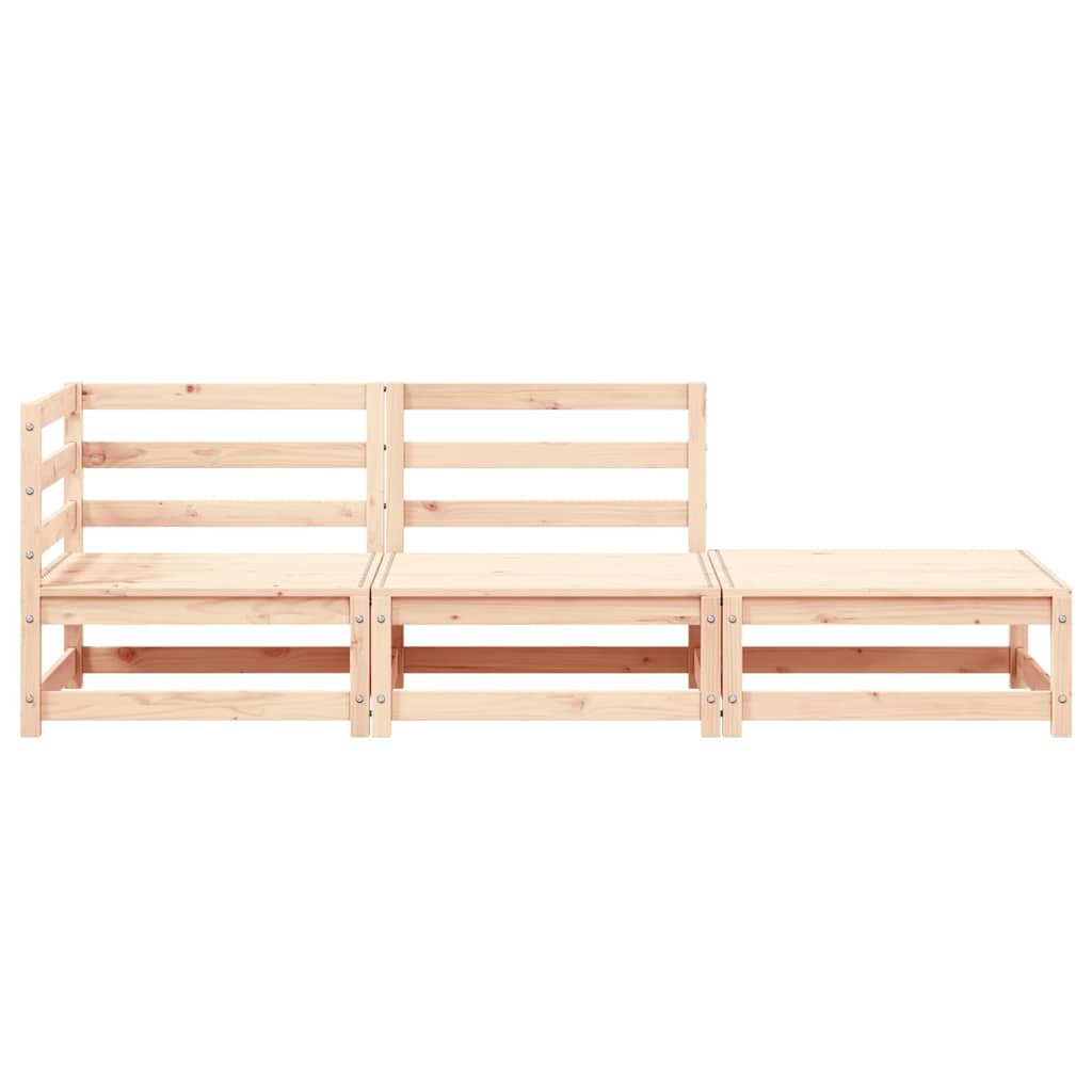 3-tlg. Garten-Lounge-Set Massivholz Kiefer