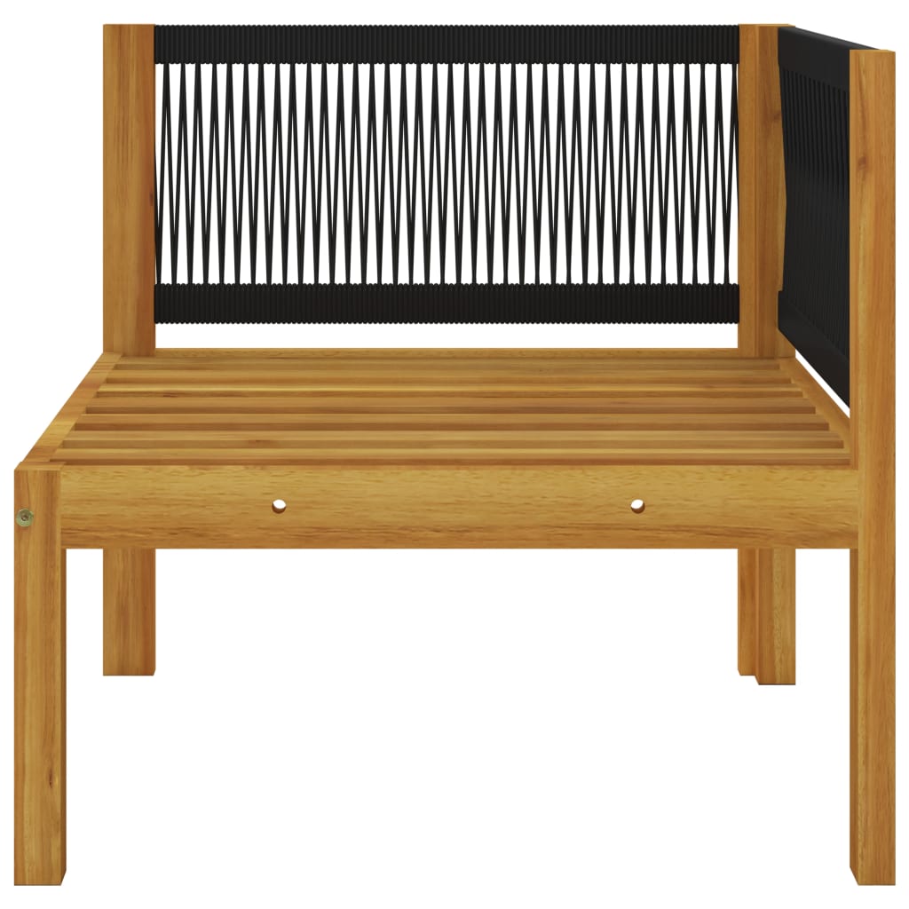 2-Sitzer-Gartenbank mit Kissen Holz Akazie & Seil