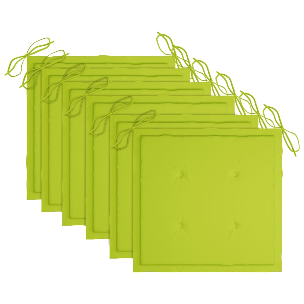 Gartenstühle 6 Stk. mit Kissen Massivholz Teak