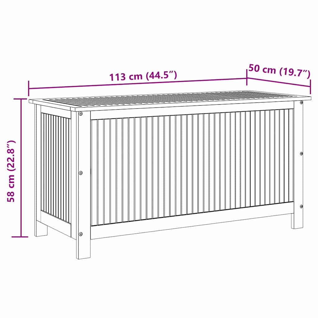 Garten-Aufbewahrungsbox 113x50x58 cm Massivholz Akazie