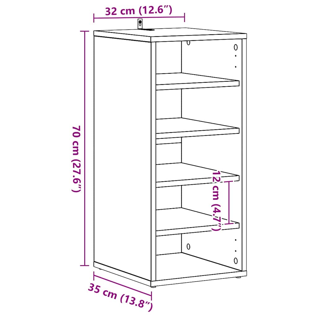 Schuhschrank Betongrau 31,5x35x70 cm Holzwerkstoff