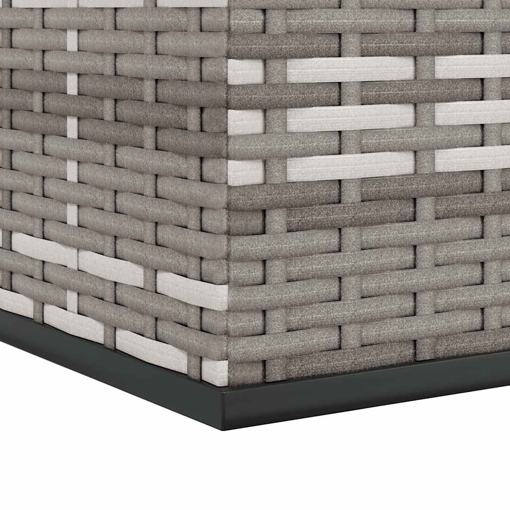 Garten-Kissenbox PE Rattan 100x49x103,5 cm Grau