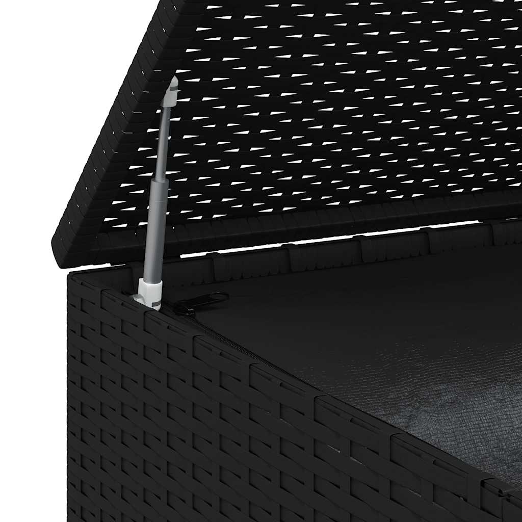 Garten-Kissenbox PE Rattan 100x97,5x104 cm Schwarz