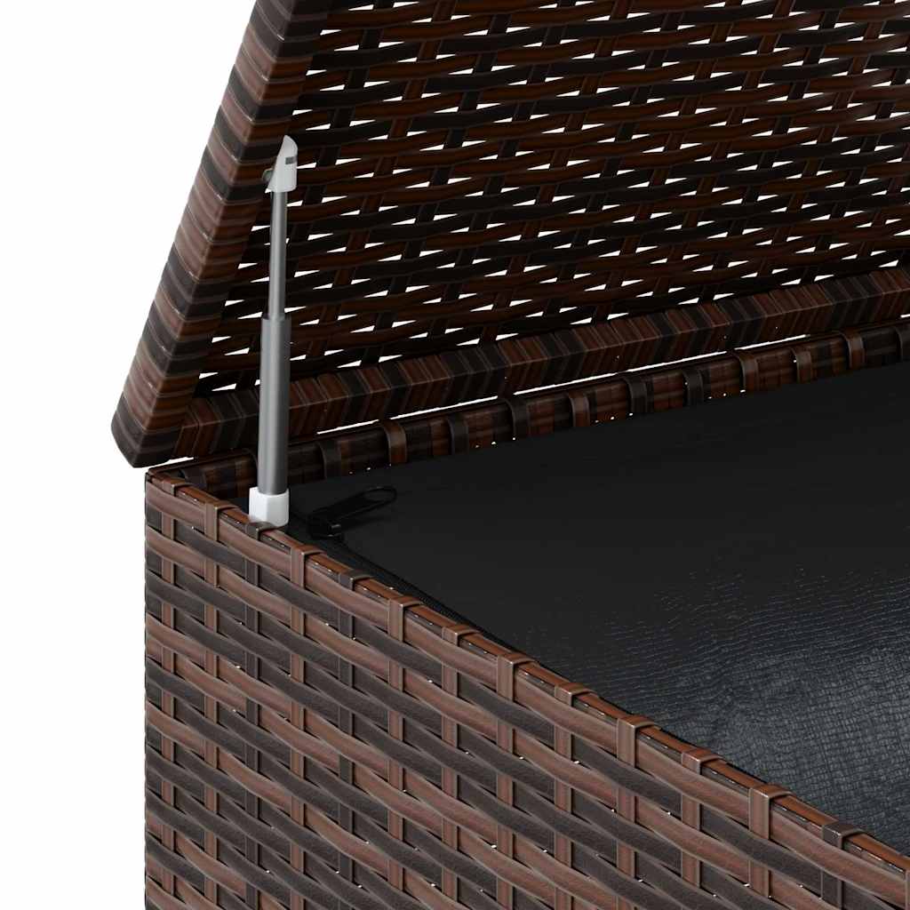 Garten-Kissenbox PE Rattan 291x100,5x104 cm Braun