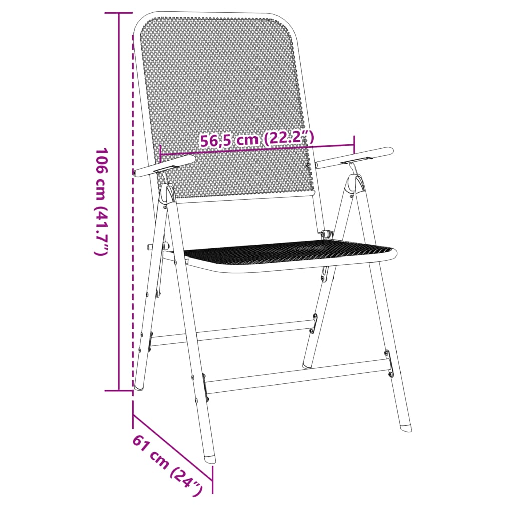Klappbare Gartenstühle 2 Stk. Streckgitter Anthrazit