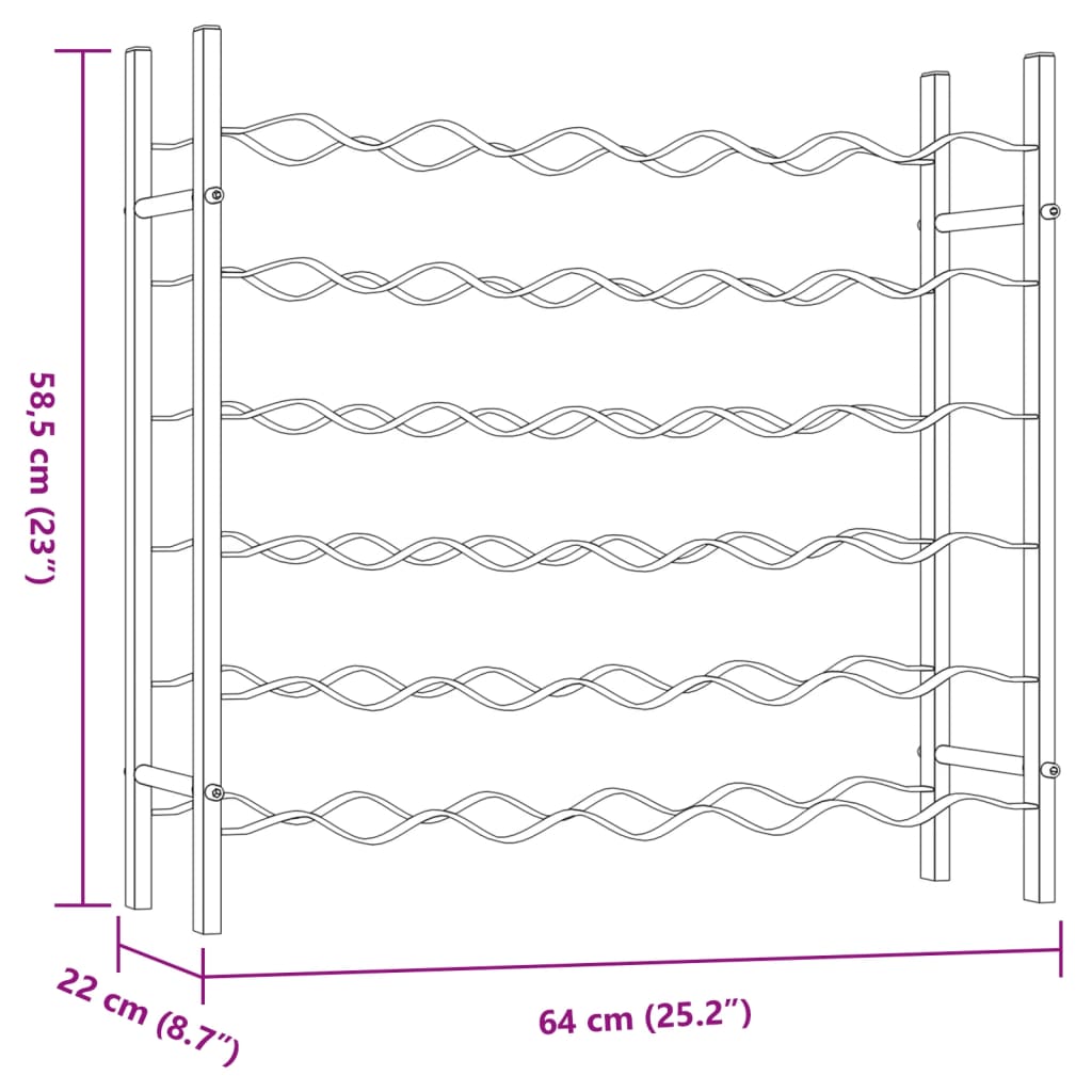 Weinregal für 36 Flaschen Weiß Metall