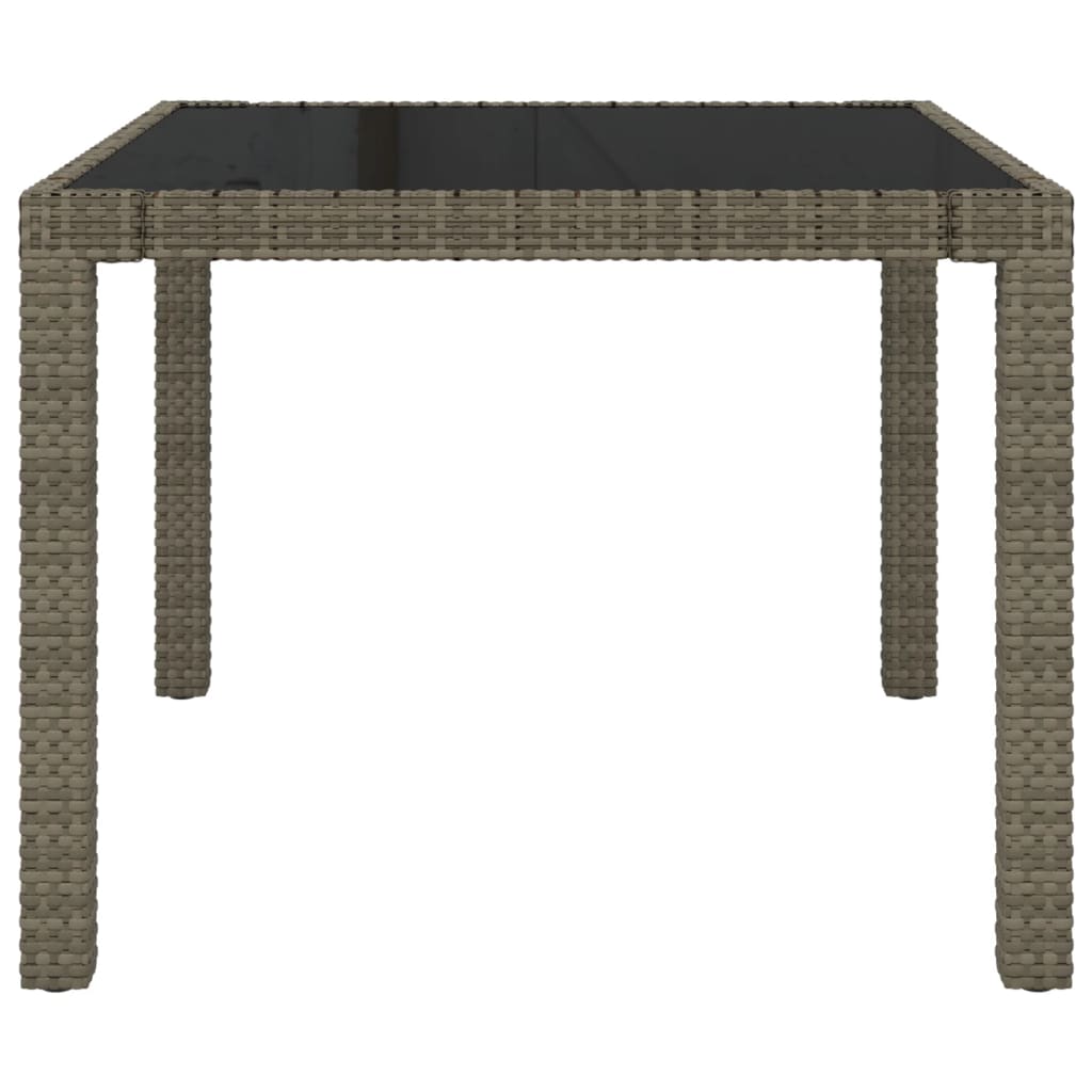 3-tlg. Garten-Essgruppe mit Auflagen Poly Rattan Grau