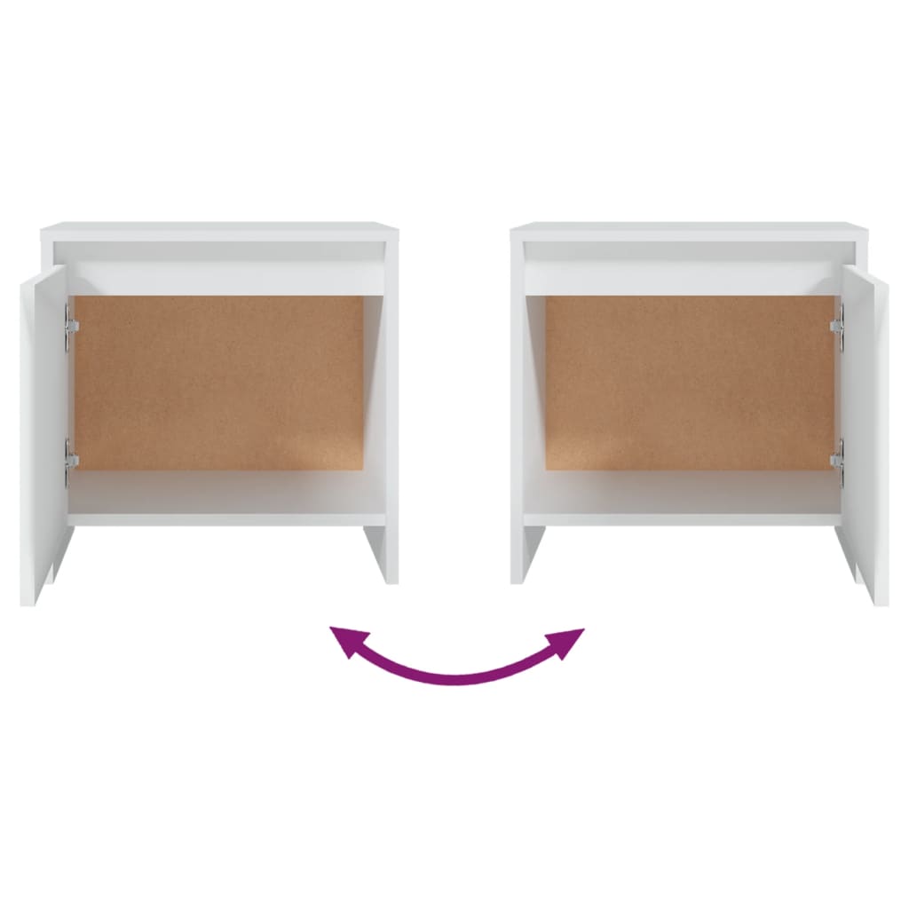 Nachttische 2 Stk. Weiß 45x34x44,5 cm Holzwerkstoff