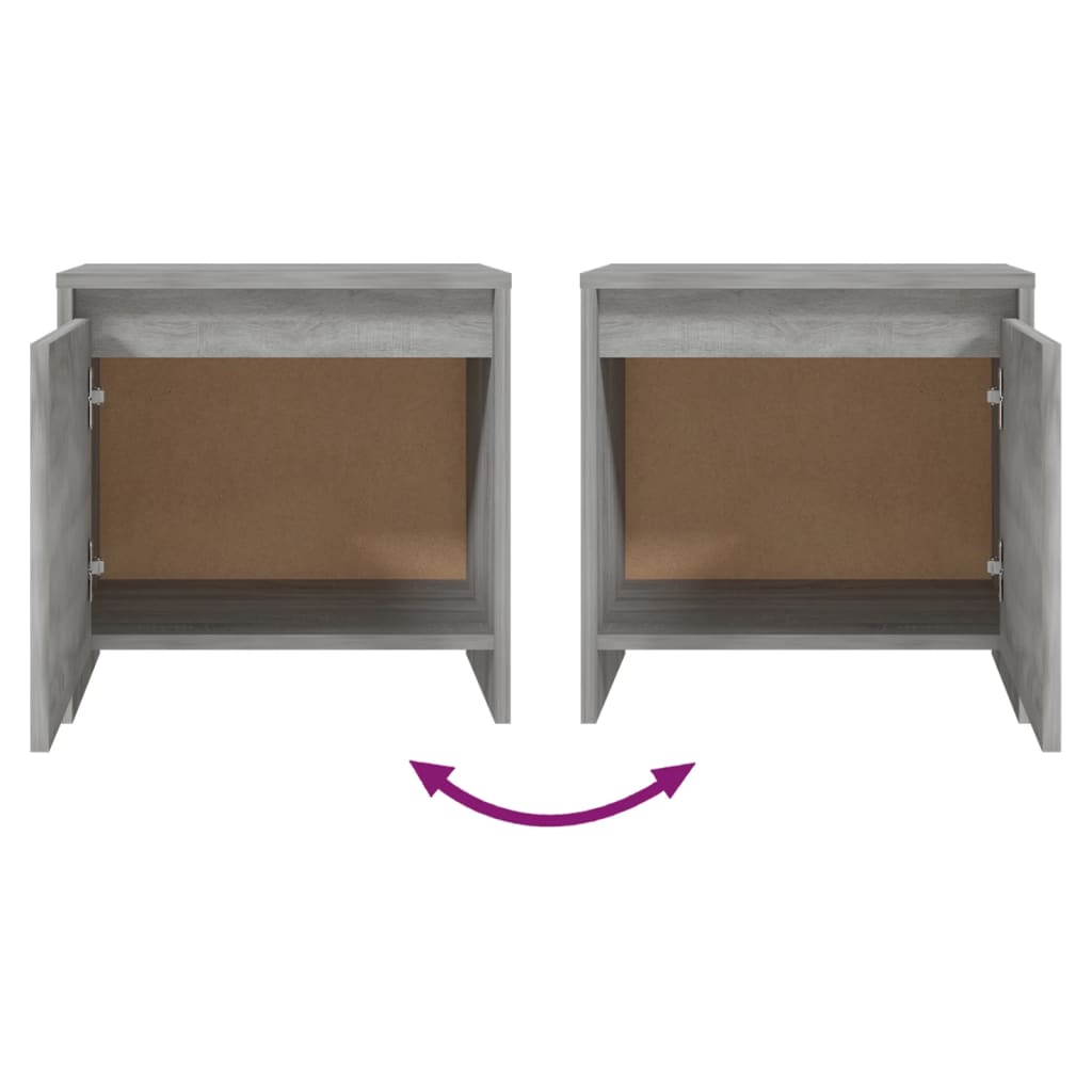 Nachttische 2 Stk. Grau Sonoma 45x34x44,5cm Holzwerkstoff