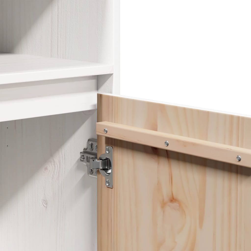 Highboard Weiß 37x34x110 cm Massivholz Kiefer