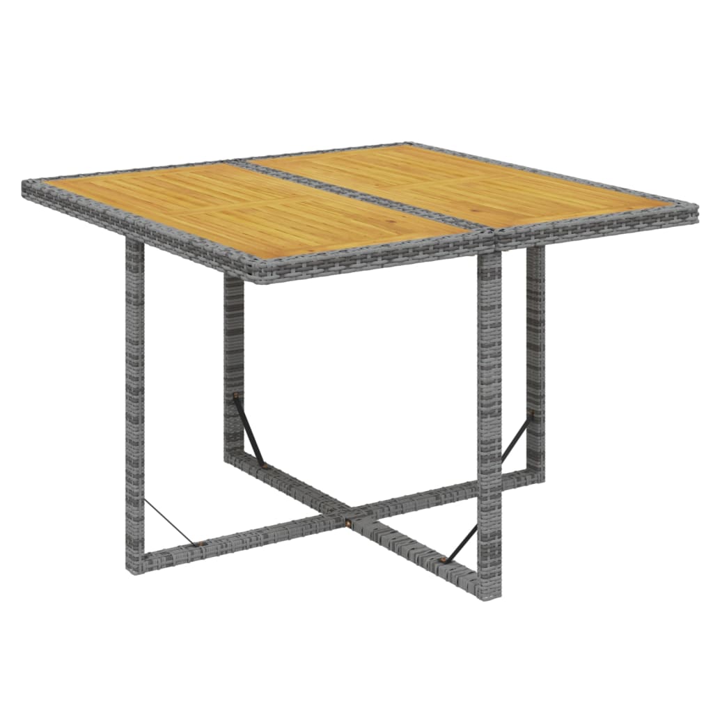 5-tlg. Garten-Essgruppe mit Kissen Poly Rattan Grau