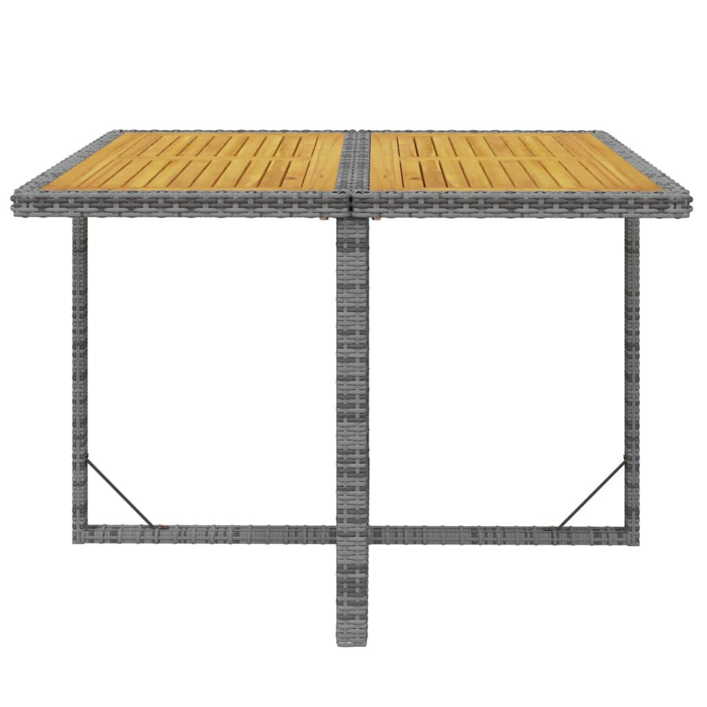 5-tlg. Garten-Essgruppe mit Kissen Poly Rattan Grau