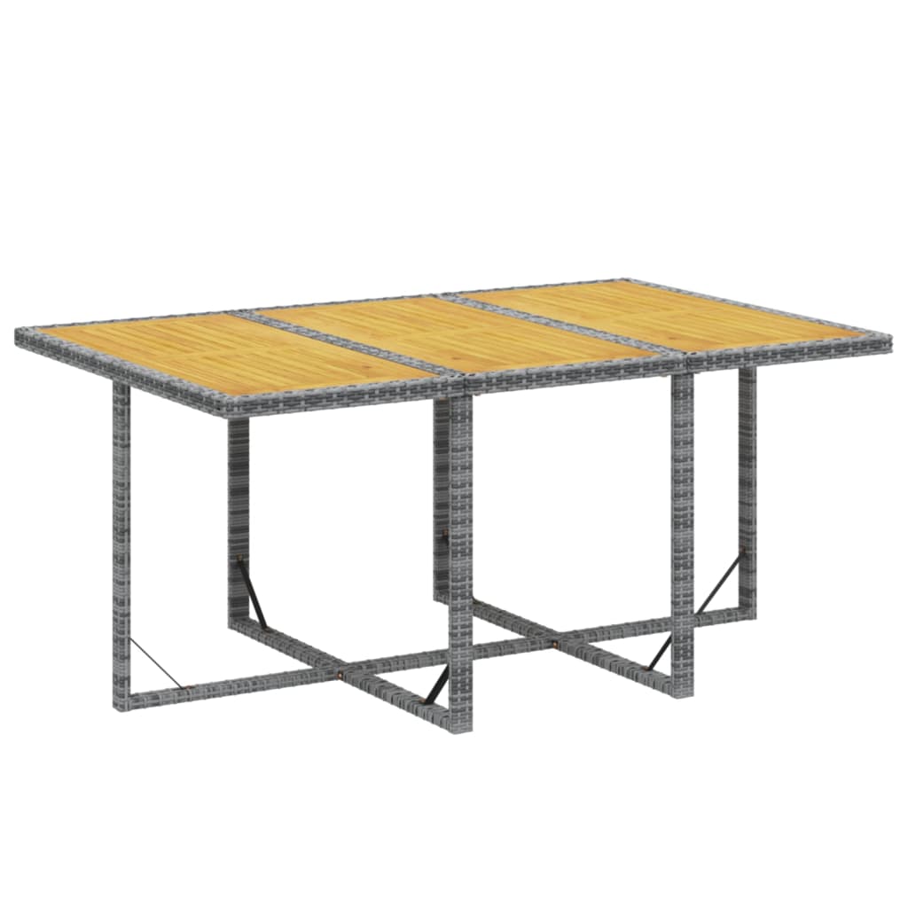 7-tlg. Garten-Essgruppe mit Kissen Poly Rattan Grau