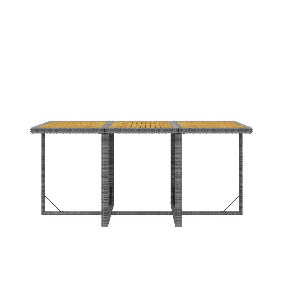 7-tlg. Garten-Essgruppe mit Kissen Poly Rattan Grau