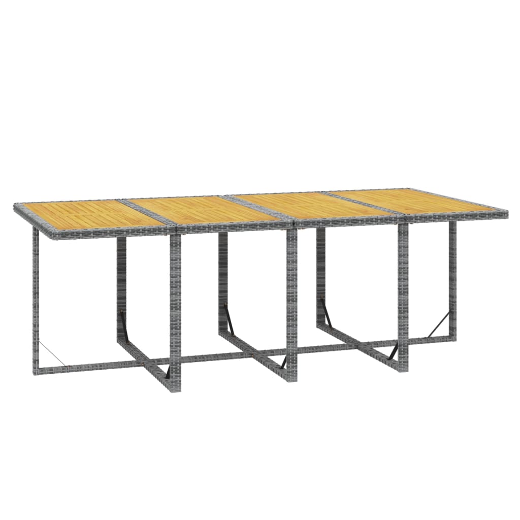 9-tlg. Garten-Essgruppe mit Auflagen Poly Rattan Grau