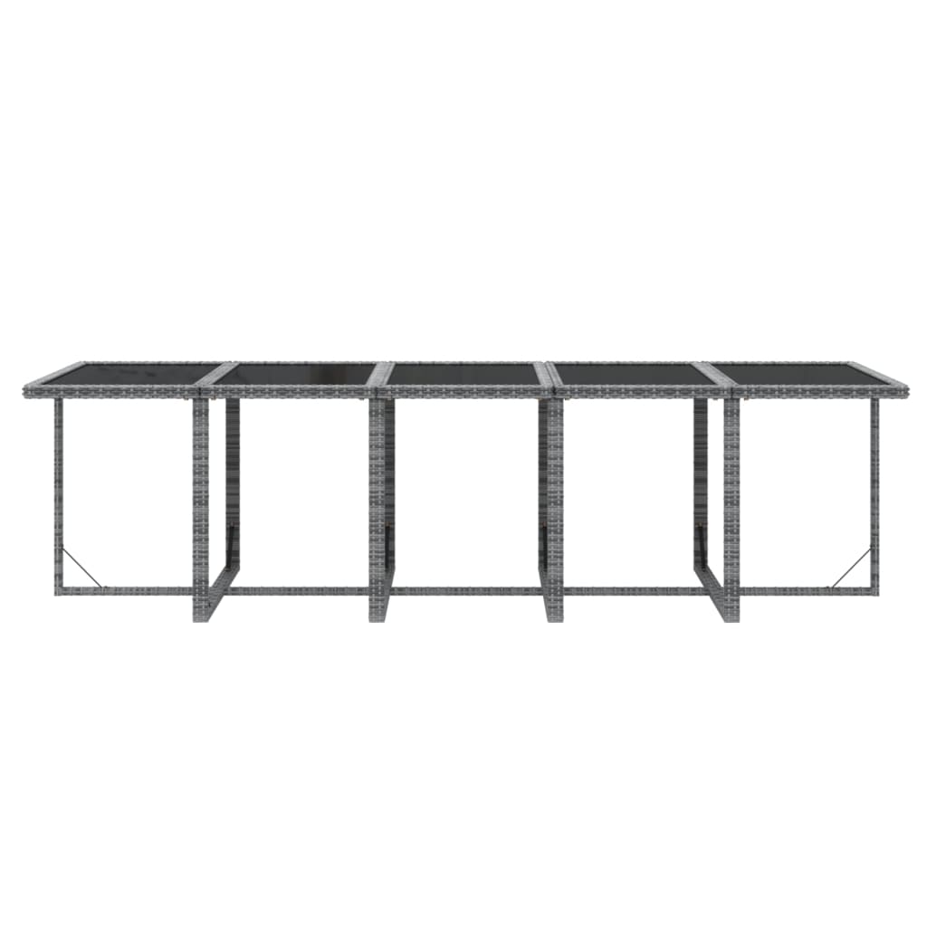 11-tlg. Garten-Essgruppe mit Kissen Poly Rattan Grau