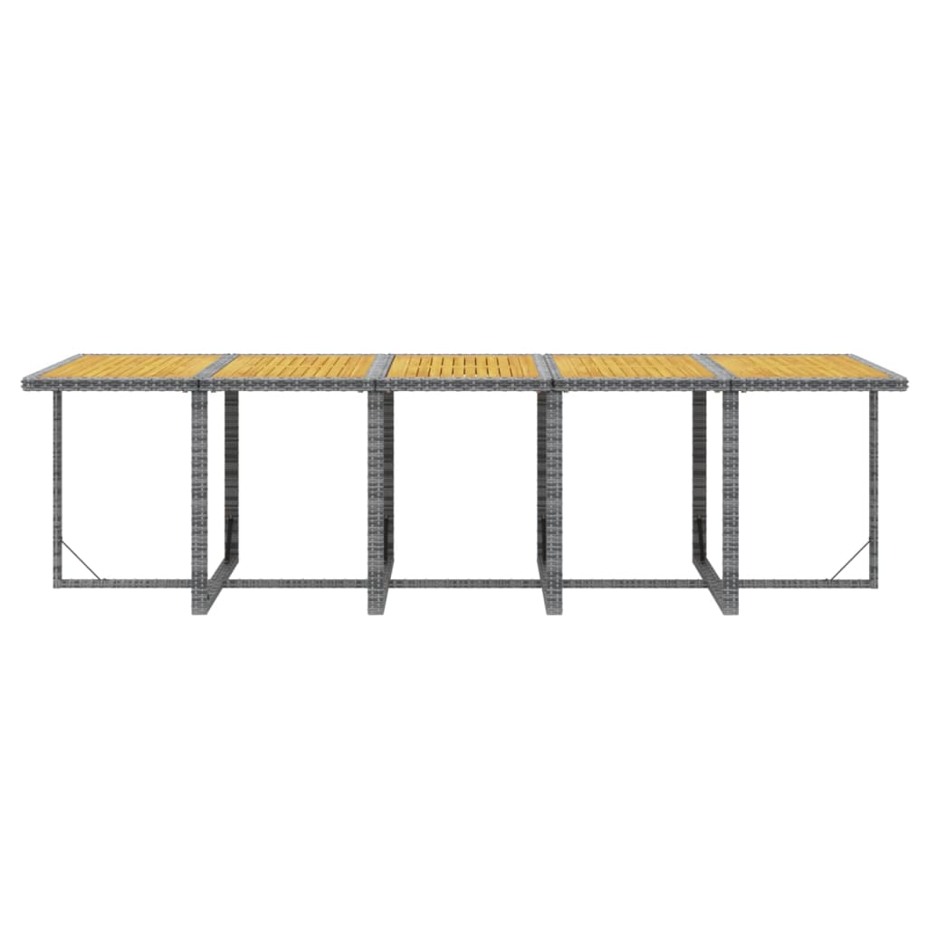 15-tlg. Garten-Essgruppe mit Auflagen Poly Rattan Grau