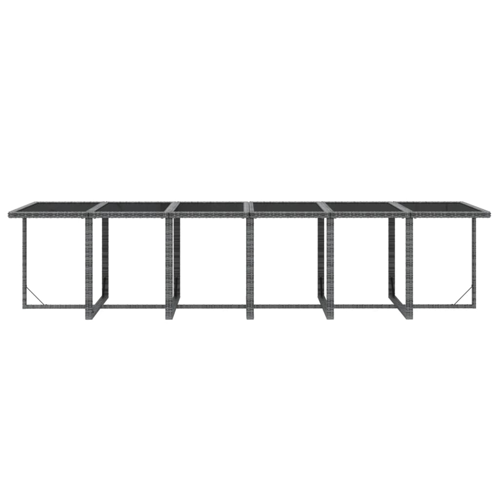 13-tlg. Garten-Essgruppe mit Kissen Poly Rattan Grau