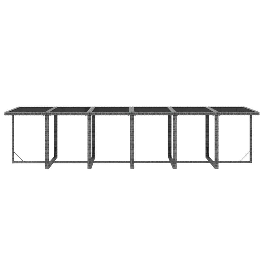 17-tlg. Garten-Essgruppe mit Kissen Poly Rattan Grau