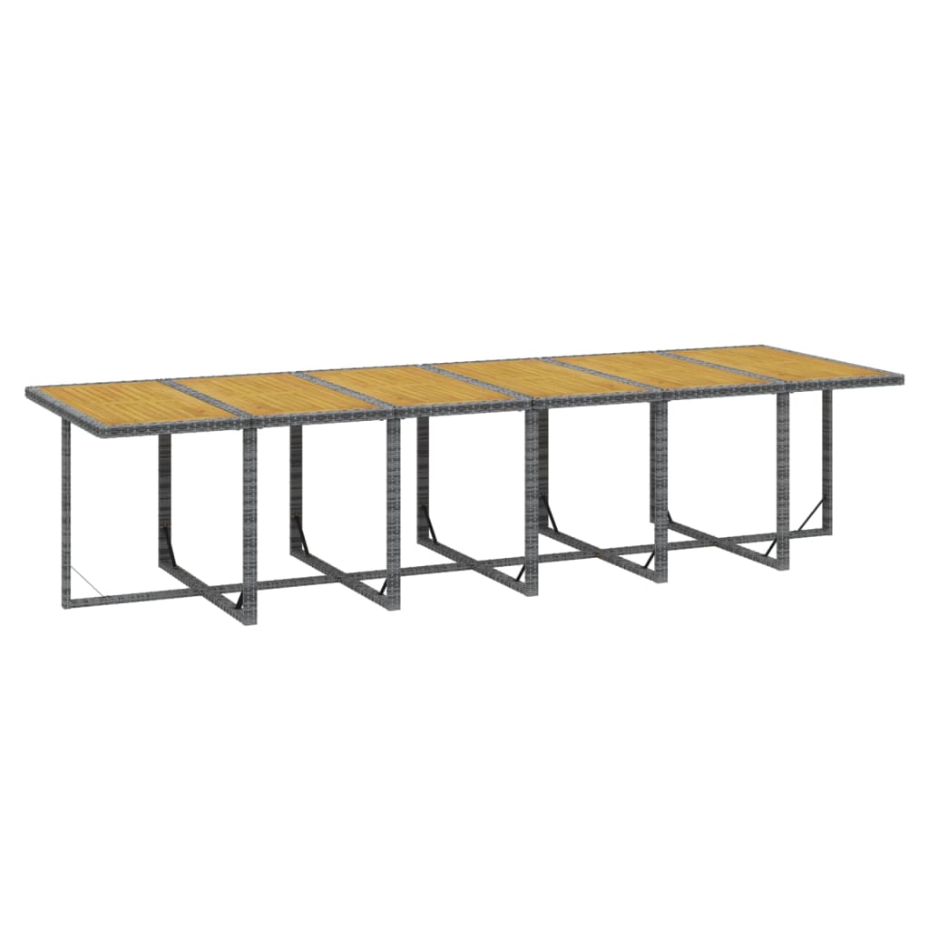 13-tlg. Garten-Essgruppe mit Kissen Poly Rattan Grau